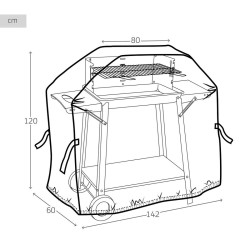 Protective Cover for Barbecue Aktive Black 4 Units 142 x 120 x 60 cm