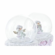 Bonhomme de Neige DKD Home Decor Blanc Rose 7 x 7 x 9 cm (2 Unités)
