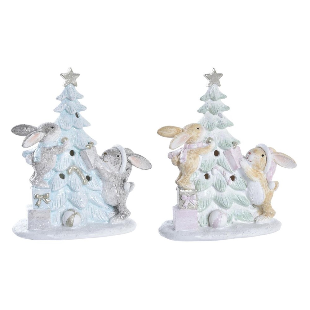 Weihnachtsschmuck DKD Home Decor Baum Harz (13,5 x 8 x 16 cm) (2 Stück)