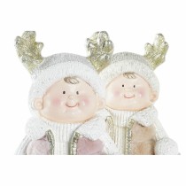 Weihnachtsschmuck DKD Home Decor Rosa Gold Weiß Kinder Magnesium (20,5 x 18 x 49,5 cm) (2 Stück)