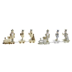 Weihnachtsschmuck DKD Home Decor Silberfarben Gold Harz Eisenbahn (28 x 5 x 12 cm) (2 Stück)