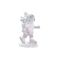 Décorations de Noël DKD Home Decor Souris Résine (7 x 5 x 11 cm)