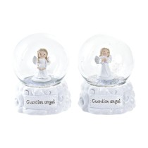Schneeball DKD Home Decor Weiß 6,5 x 6,5 x 8,5 cm (2 Stück)