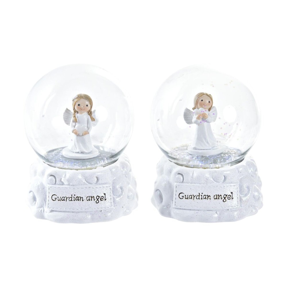 Boule de Neige DKD Home Decor Blanc 6,5 x 6,5 x 8,5 cm (2 Unités)