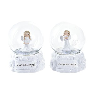 Boule de Neige DKD Home Decor Blanc 6,5 x 6,5 x 8,5 cm (2 Unités)