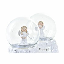 Schneeball DKD Home Decor Weiß 6,5 x 6,5 x 8,5 cm (2 Stück)