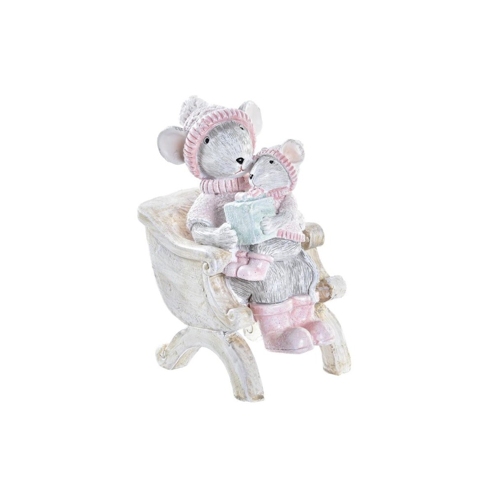 Décorations de Noël DKD Home Decor Souris Résine (8 x 5,5 x 10 cm)