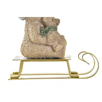 Weihnachtsschmuck DKD Home Decor Rot Silberfarben Gold Braun Harz Bär (10 x 4 x 9,5 cm) (2 Stück)