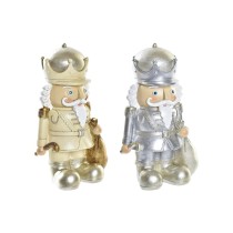 Weihnachtsschmuck DKD Home Decor Silberfarben Gold Weiß Harz (8,5 x 6 x 14,5 cm) (2 Stück)