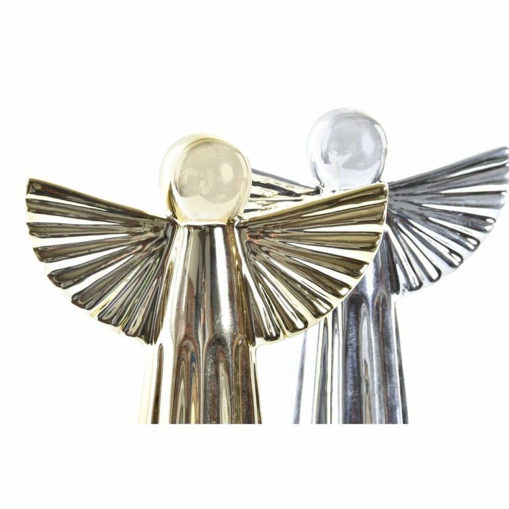 Décorations de Noël DKD Home Decor Porcelaine Ange (13 x 5 x 17 cm) (2 Unités)