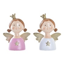 Weihnachtsschmuck DKD Home Decor Harz Engel (9 x 5 x 12 cm) (2 Stück)