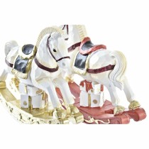 Weihnachtsschmuck DKD Home Decor Pferd Rot Gold Weiß Harz (14 x 4 x 11 cm) (2 Stück)