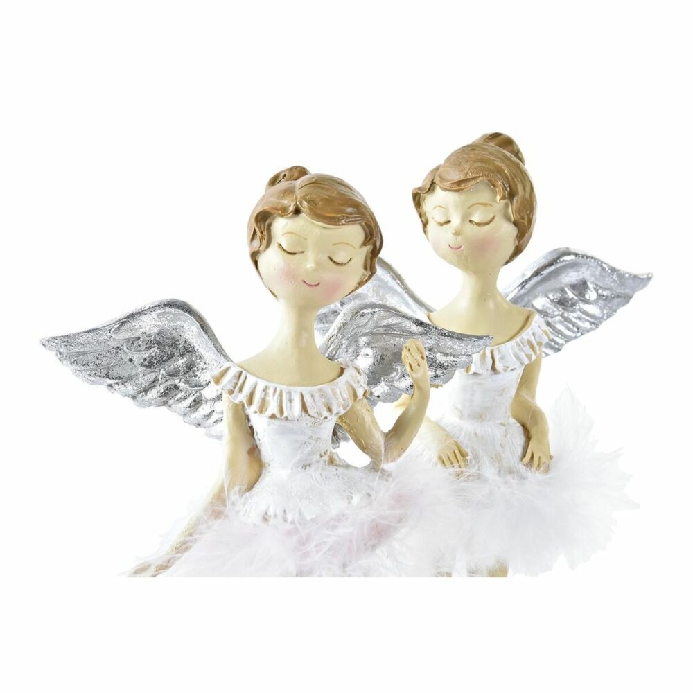 Weihnachtsschmuck DKD Home Decor Harz Engel (11 x 9 x 17 cm) (2 Stück)