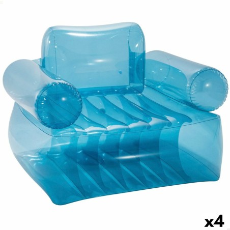 Fauteuil de piscine gonflable Intex Bleu Transparent 109 x 79 x 107 cm (4 Unités)