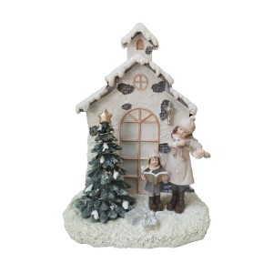 Weihnachtsschmuck DKD Home Decor Harz Haus (16,5 x 9 x 21 cm) (2 Stück)