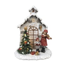 Weihnachtsschmuck DKD Home Decor Harz Haus (16,5 x 9 x 21 cm) (2 Stück)