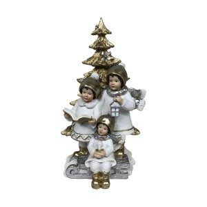 Weihnachtsschmuck DKD Home Decor Harz Kinder (11,5 x 11,5 x 21 cm) (2 Stück)