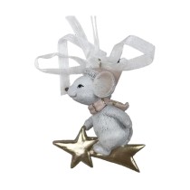Weihnachtsschmuck DKD Home Decor Mouse Harz (7 x 4,5 x 9 cm) (6 Stück)