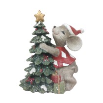 Weihnachtsschmuck DKD Home Decor Mouse Harz (10 x 6,5 x 11 cm) (2 Stück)