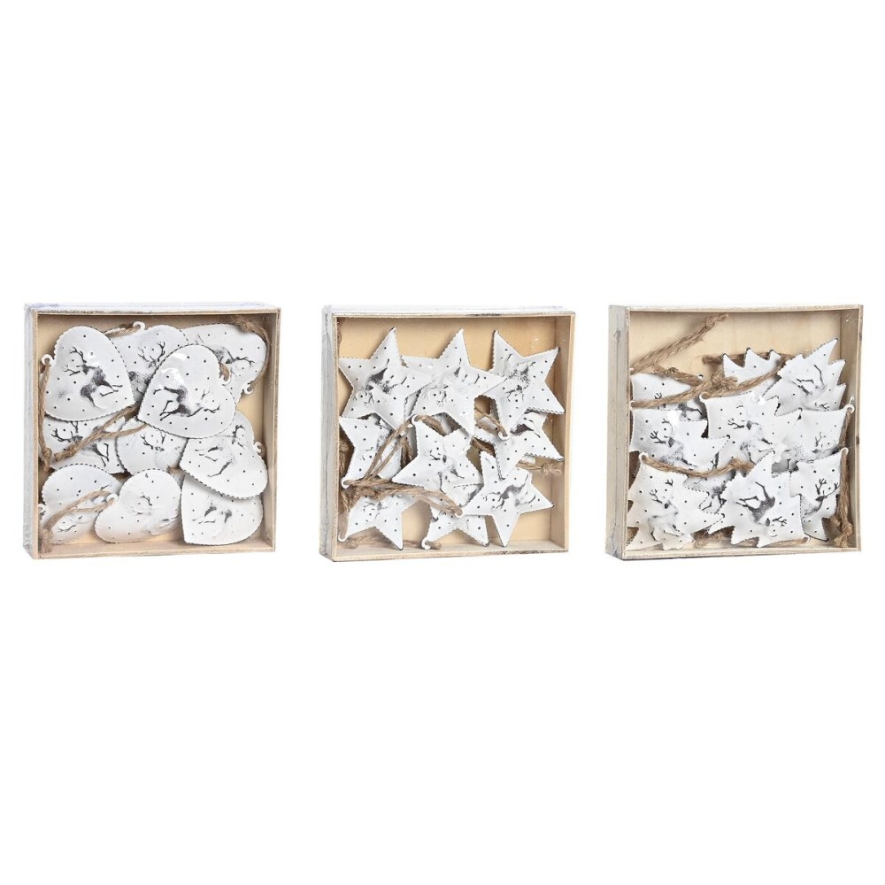 Ensemble Décorations de Noël DKD Home Decor Métal (12 x 12 x 3 cm) (3 Unités)