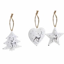 Ensemble Décorations de Noël DKD Home Decor Métal (12 x 12 x 3 cm) (3 Unités)