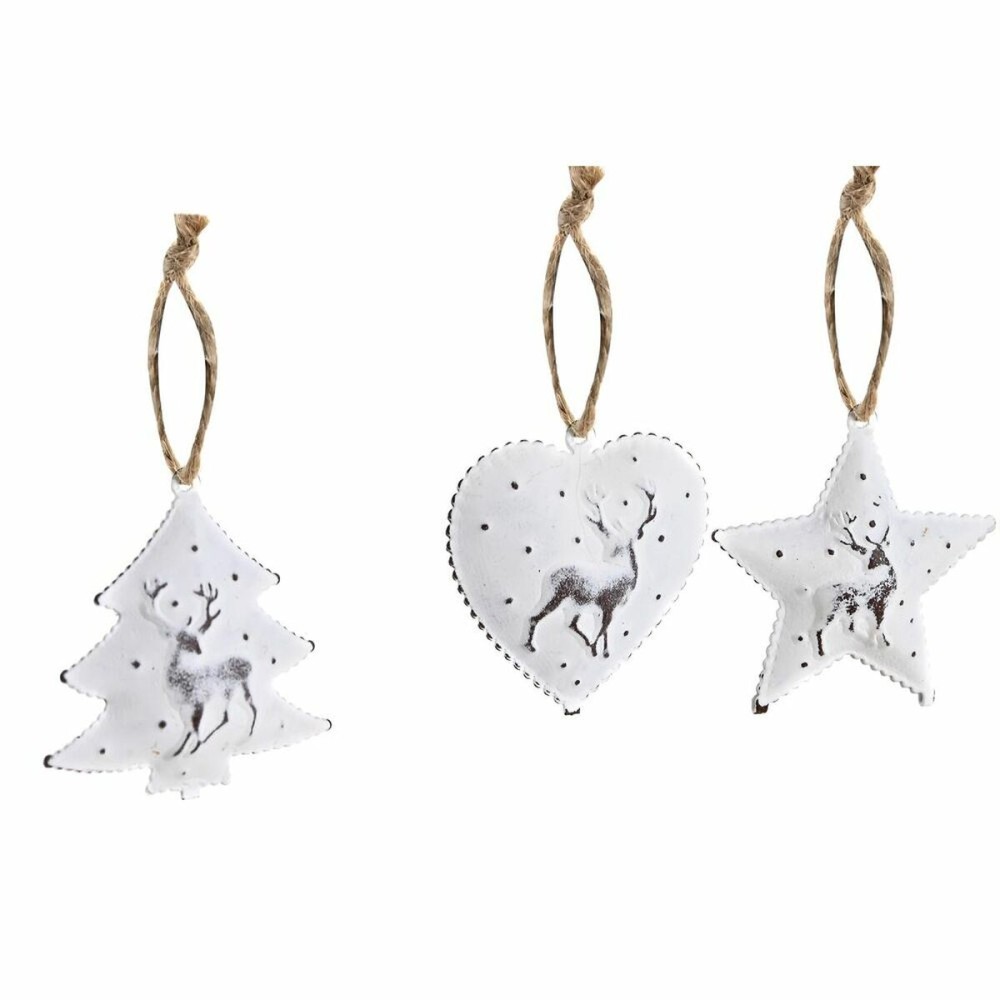 Ensemble Décorations de Noël DKD Home Decor Métal (12 x 12 x 3 cm) (3 Unités)