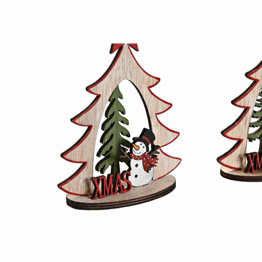 Décorations de Noël DKD Home Decor Bois (2 Unités) (14 x 6 x 18 cm)