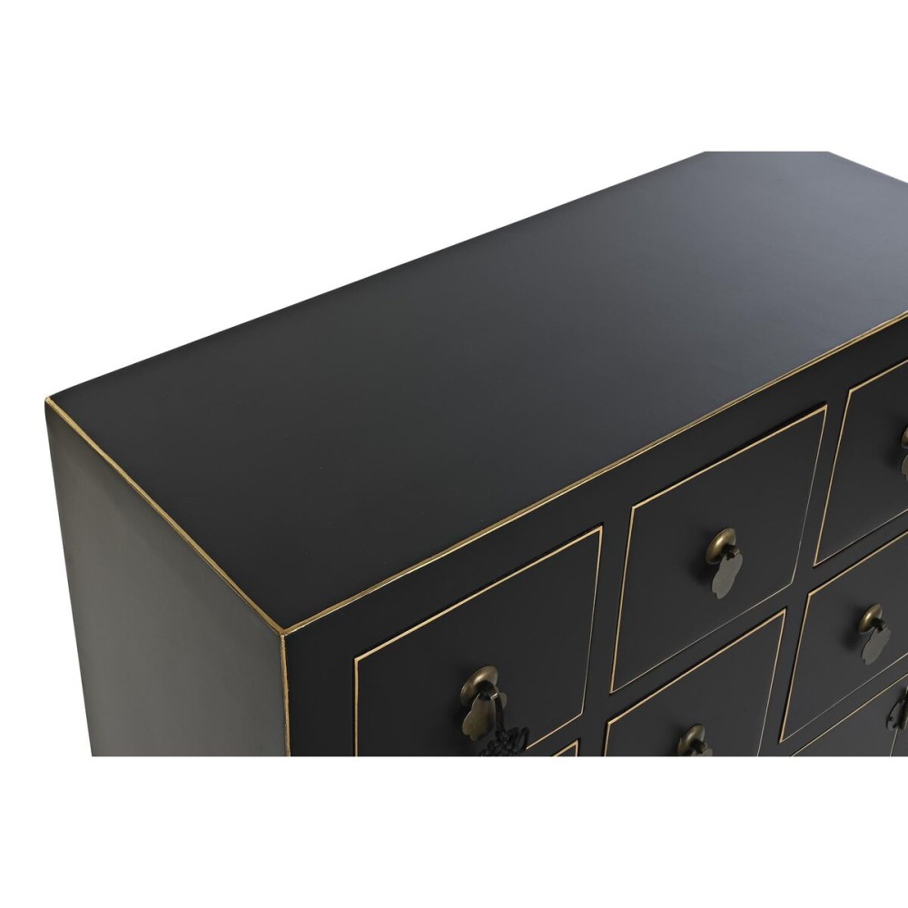 Chest of drawers DKD Home Decor Black Golden Fir MDF Wood Oriental 63 x 28 x 101 cm