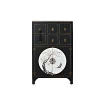 Chest of drawers DKD Home Decor Black Golden Fir MDF Wood Oriental 63 x 28 x 101 cm
