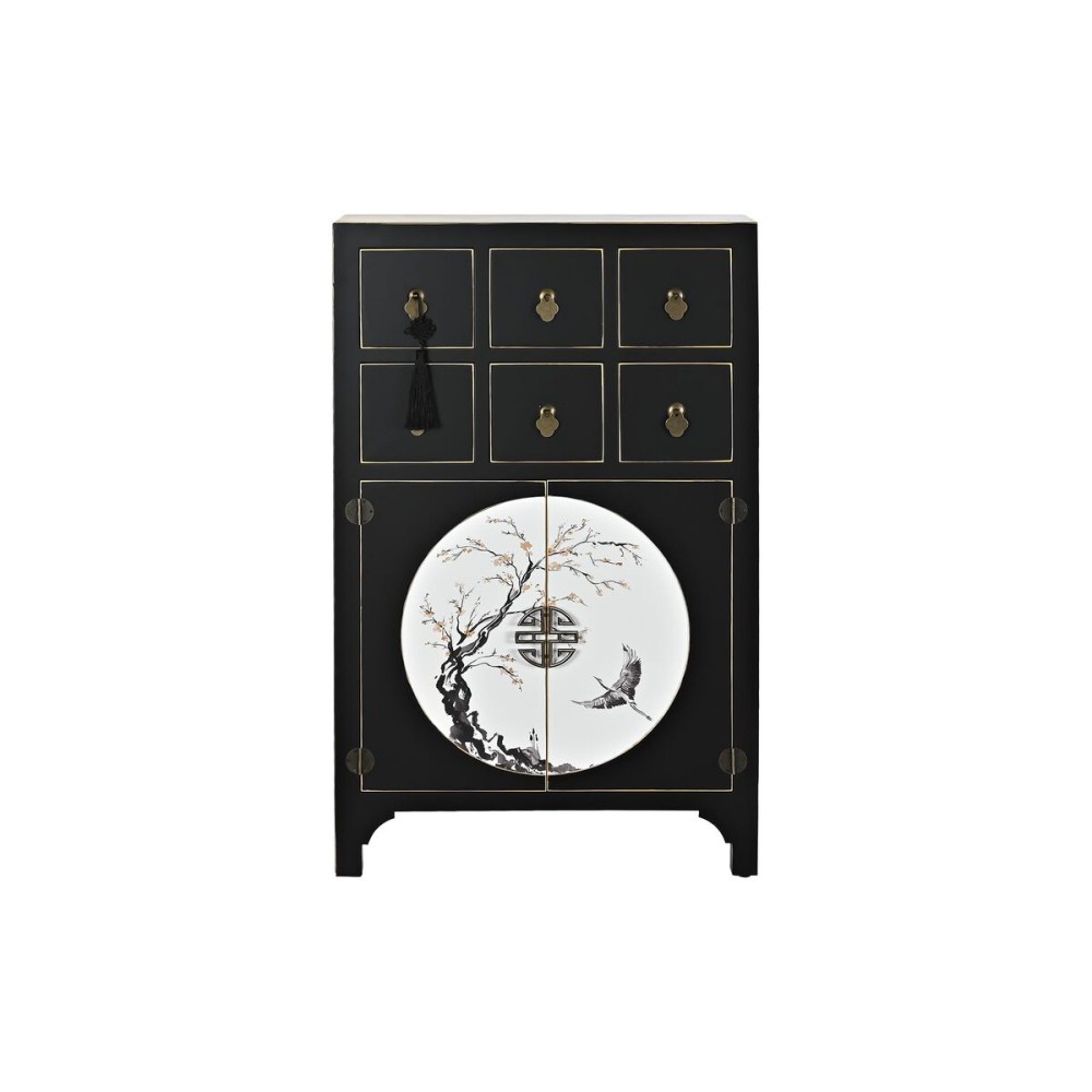 Chest of drawers DKD Home Decor Black Golden Fir MDF Wood Oriental 63 x 28 x 101 cm