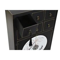 Chest of drawers DKD Home Decor Black Golden Fir MDF Wood Oriental 63 x 28 x 101 cm