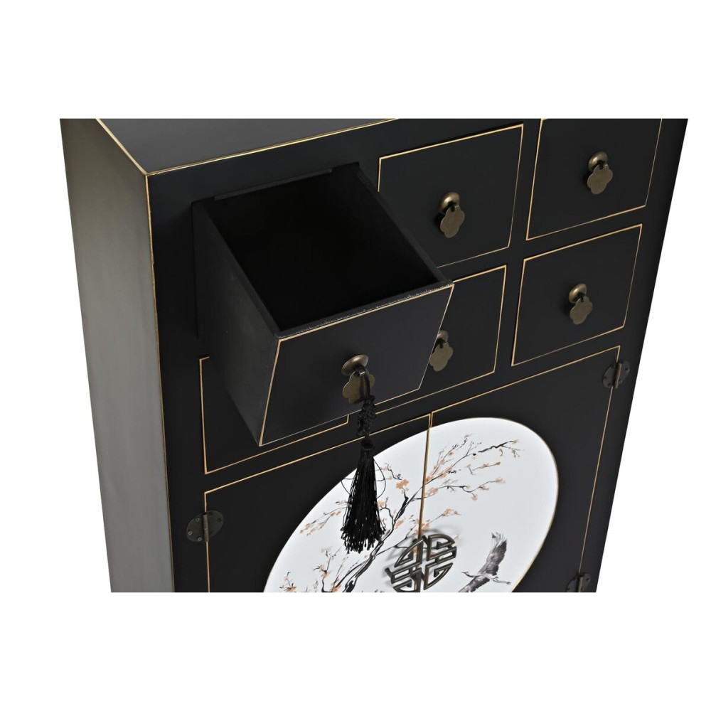 Chest of drawers DKD Home Decor Black Golden Fir MDF Wood Oriental 63 x 28 x 101 cm