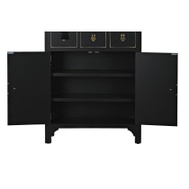 Chest of drawers DKD Home Decor Black Golden Fir MDF Wood Oriental 63 x 28 x 101 cm