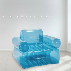 Fauteuil de piscine gonflable Intex Bleu Transparent 109 x 79 x 107 cm (4 Unités)