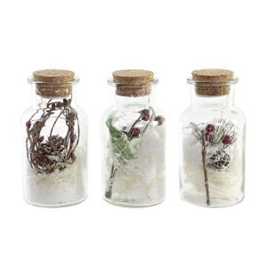 Leuchtende Dekoration DKD Home Decor Weihnachten natürlich (6 x 6 x 14 cm) (3 Stück)