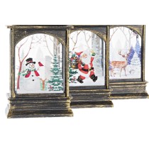 Leuchtende Dekoration DKD Home Decor Weihnachten Schwarz Gold (7 x 4 x 13,5 cm) (3 Stück)