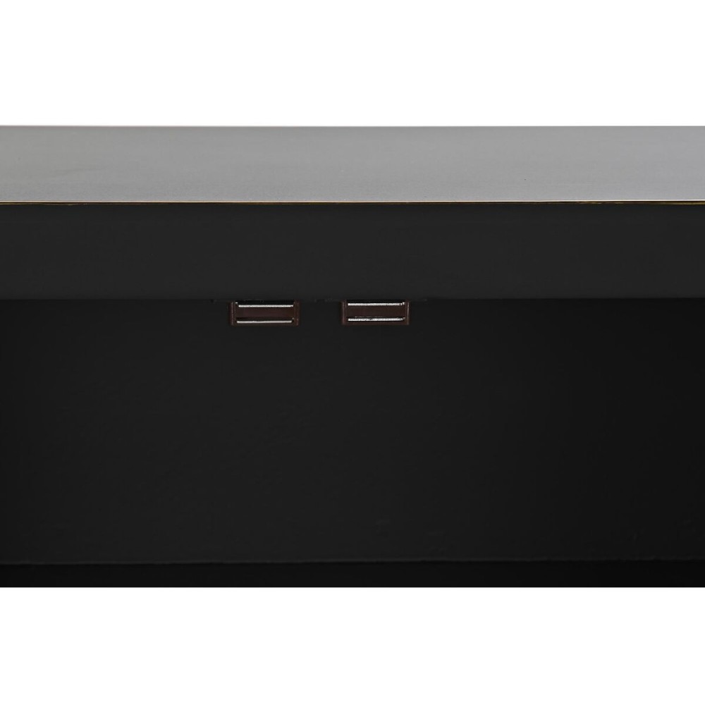 TV-Möbel DKD Home Decor Schwarz Orientalisch Weiß Gold Weiß/Schwarz Metall Tanne Holz MDF 130 x 26 x 51 cm