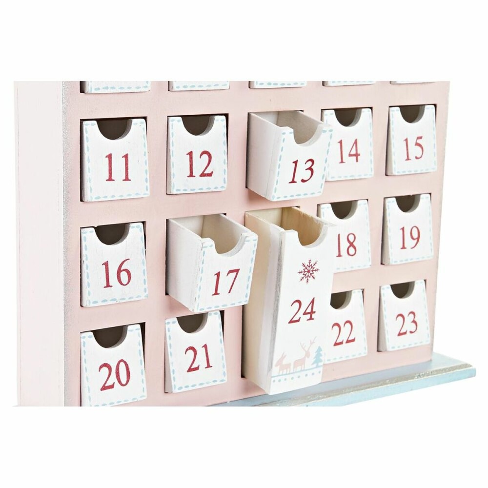 Calendrier de l’Avent DKD Home Decor Bois Maison (27 x 7 x 40 cm) (2 Unités)