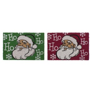 Paillasson DKD Home Decor Noël PVC Père Noël Fibres de coco (60 x 40 x 1,5 cm) (2 Unités)
