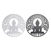 Décoration murale DKD Home Decor Métal Buda (2 Unités) (60 x 1 x 60 cm)