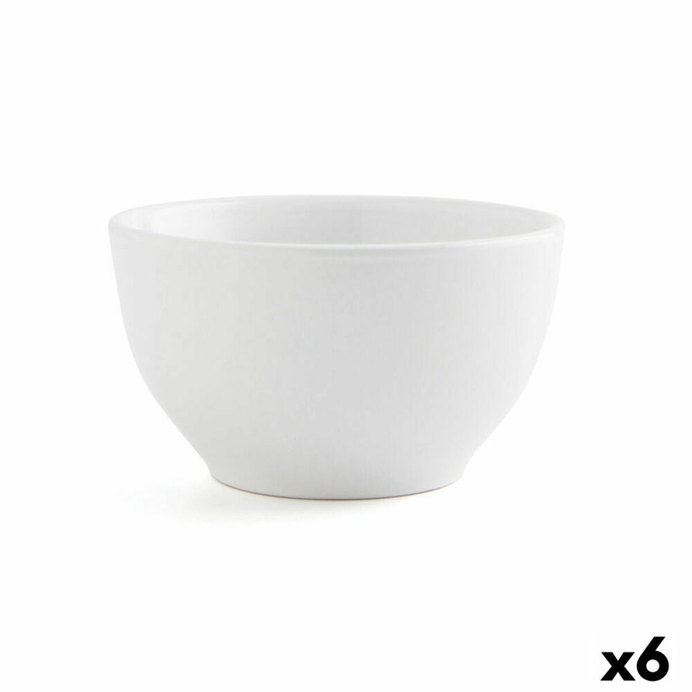 Bowl Quid Snow White Ceramic 510 ml (6 Units)