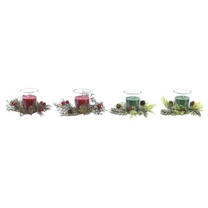 Ensemble de Bougies DKD Home Decor Noël (5,5 x 5,5 x 6 cm) (2 Unités)