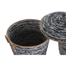 Set de basket DKD Home Decor Blanc Noir Naturel