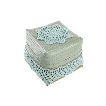 Set dekorativer Karten DKD Home Decor Blau türkis natürlich Hellgrau Bambus Boho