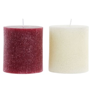 Kerze DKD Home Decor Weihnachten (9 x 9 x 10 cm) (2 Stück)