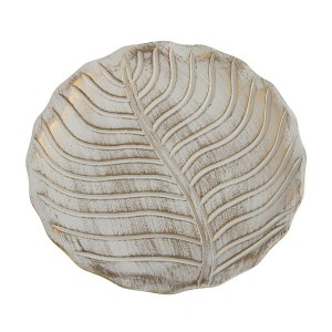 Tischdekoration Versa Leaf B Weiß Holz MDF 3 cm 3 x 40 x 40 cm