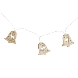 LED-Lichterkette DKD Home Decor Rentier Glocken Braun 6,5 x 1,4 x 5,8 cm