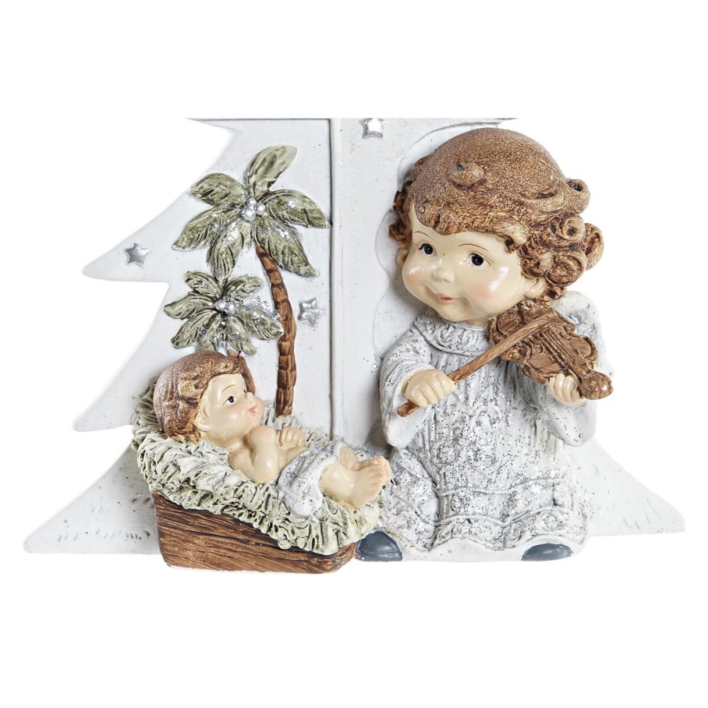 Weihnachtskrippe DKD Home Decor Silberfarben Braun Weiß Harz (13,6 x 5,2 x 15,9 cm)