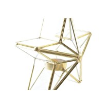Bougeoirs de Noël DKD Home Decor Doré Argenté Étoile 16 x 8 x 16 cm (2 Unités)