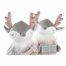 Deko-Figur DKD Home Decor Weihnachten Tier Polyester Hirsch (14 x 17 x 28 cm) (2 Stück)